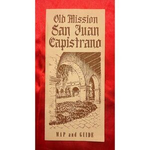 Old Mission San Juan Capistrano Map & Guide 1940s SoCal Vintage Travel Brochure